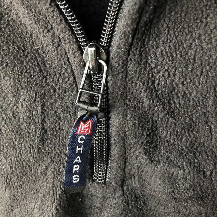 Ralph Lauren Chaps Half-Zip Fleece Pullover, Men's XL polyester black type Vintage Second Hand
