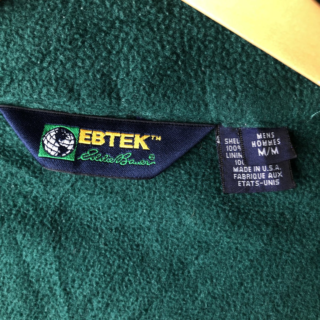 Vintage 90'S Eddie Bauer EBTEK fleece jacket, made in the USA, size M. polyester green type Vintage Second Hand