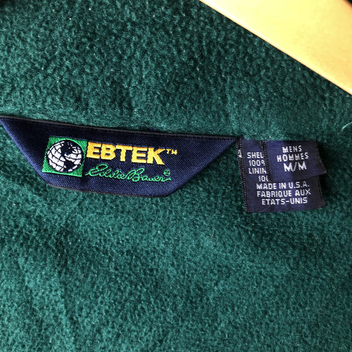 Vintage 90'S Eddie Bauer EBTEK fleece jacket, made in the USA, size M. polyester green type Vintage Second Hand