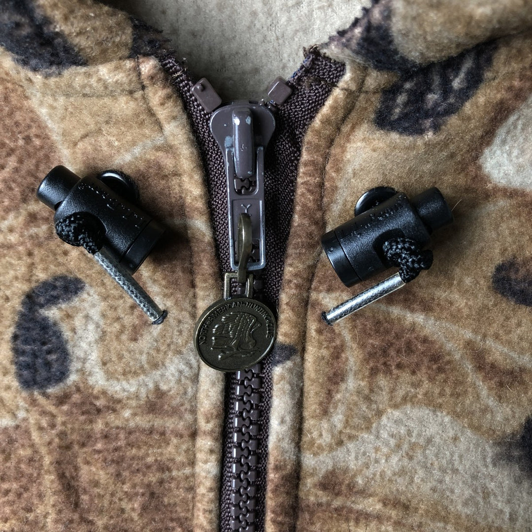 LLBean Realtree Camo Fleece Full-Zip Hoodie, Made in USA, Men's Size L, Vintage unclear brown type Vintage Second Hand