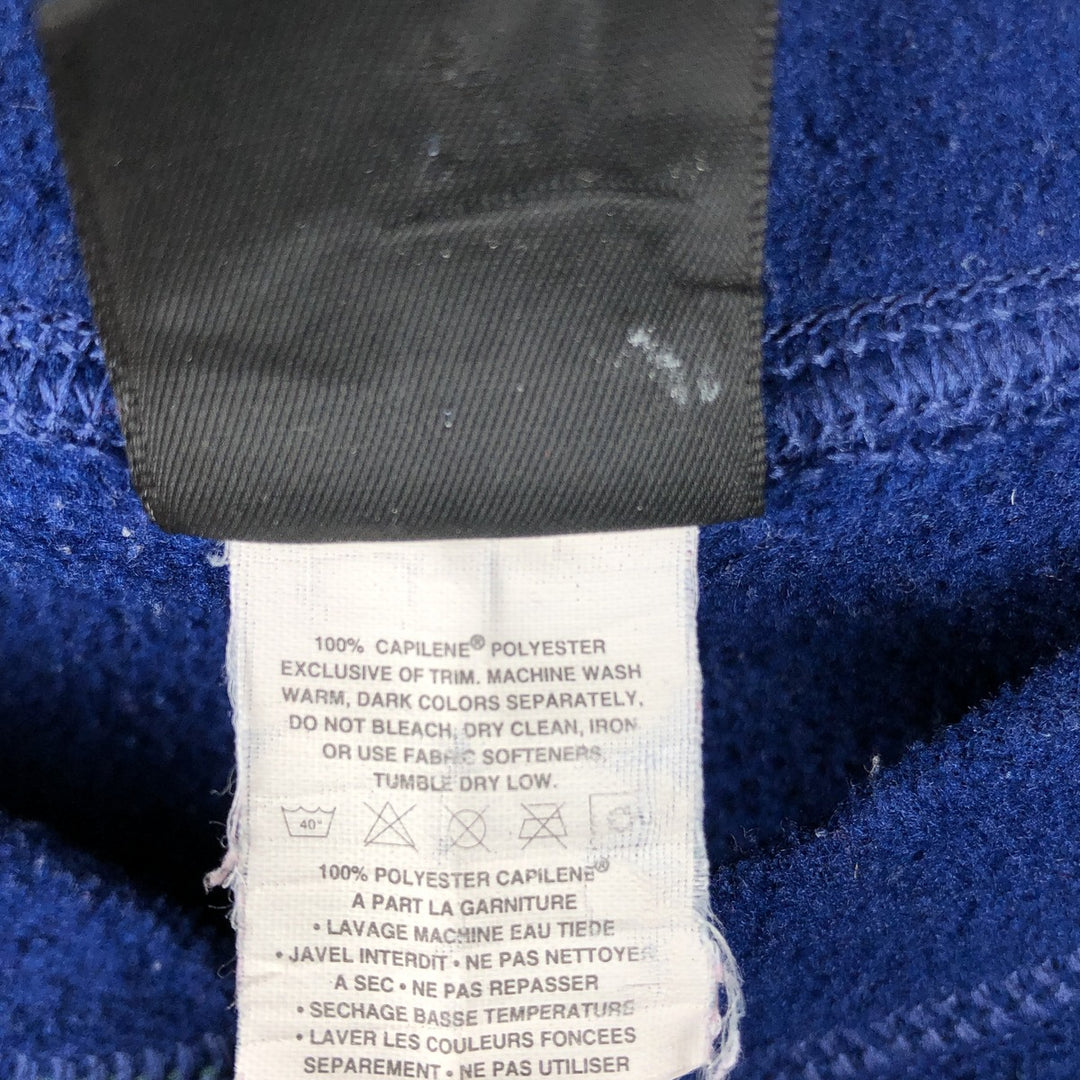 90s-00'S Patagonia Capilene Henley Fleece Top, Made in USA, Men's Size M polyester Navy blue Vintage Second Hand