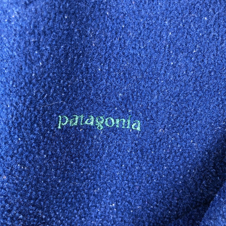 90s-00'S Patagonia Capilene Henley Fleece Top, Made in USA, Men's Size M polyester Navy blue Vintage Second Hand