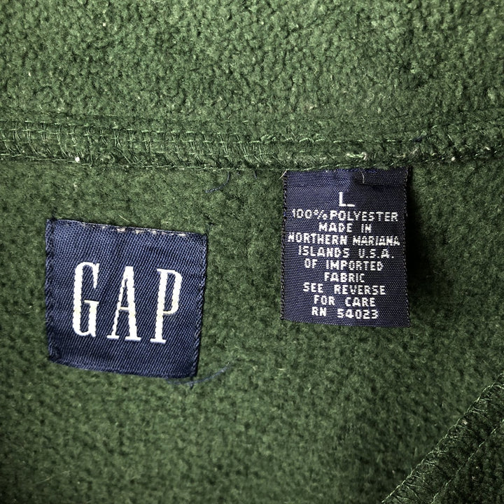 90'S GAP Vintage Half-Zip Fleece Pullover, Men's Size L polyester Green type dark green Vintage Second Hand