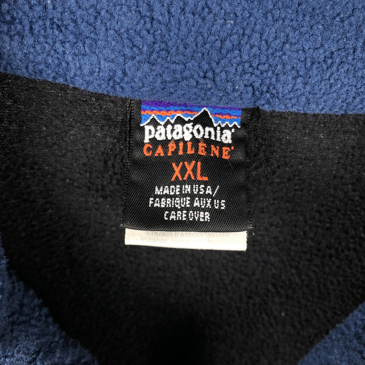 90s-00'S Patagonia Capilene Half-Zip Fleece Pullover, Made in USA, Men's XXL polyester black type Vintage Second Hand