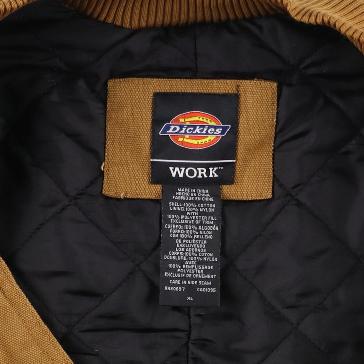Dickies WORK padded duck vest, men's size XL cotton brown type Vintage Second Hand
