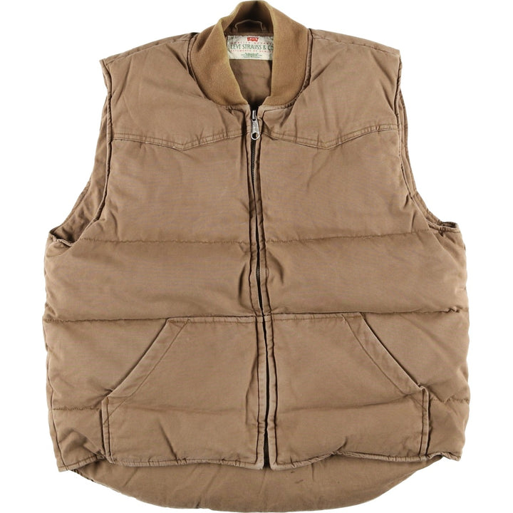90'S Levi's Cotton Down Vest, Men's Size Small cotton beige type brown Vintage Second Hand