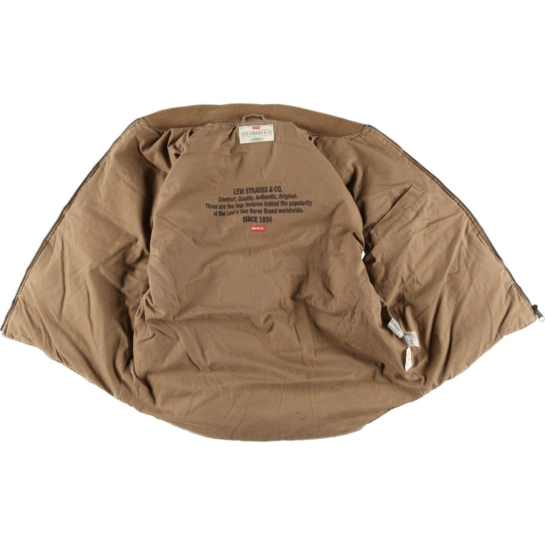 90'S Levi's Cotton Down Vest, Men's Size Small cotton beige type brown Vintage Second Hand