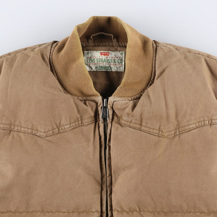 90'S Levi's Cotton Down Vest, Men's Size Small cotton beige type brown Vintage Second Hand