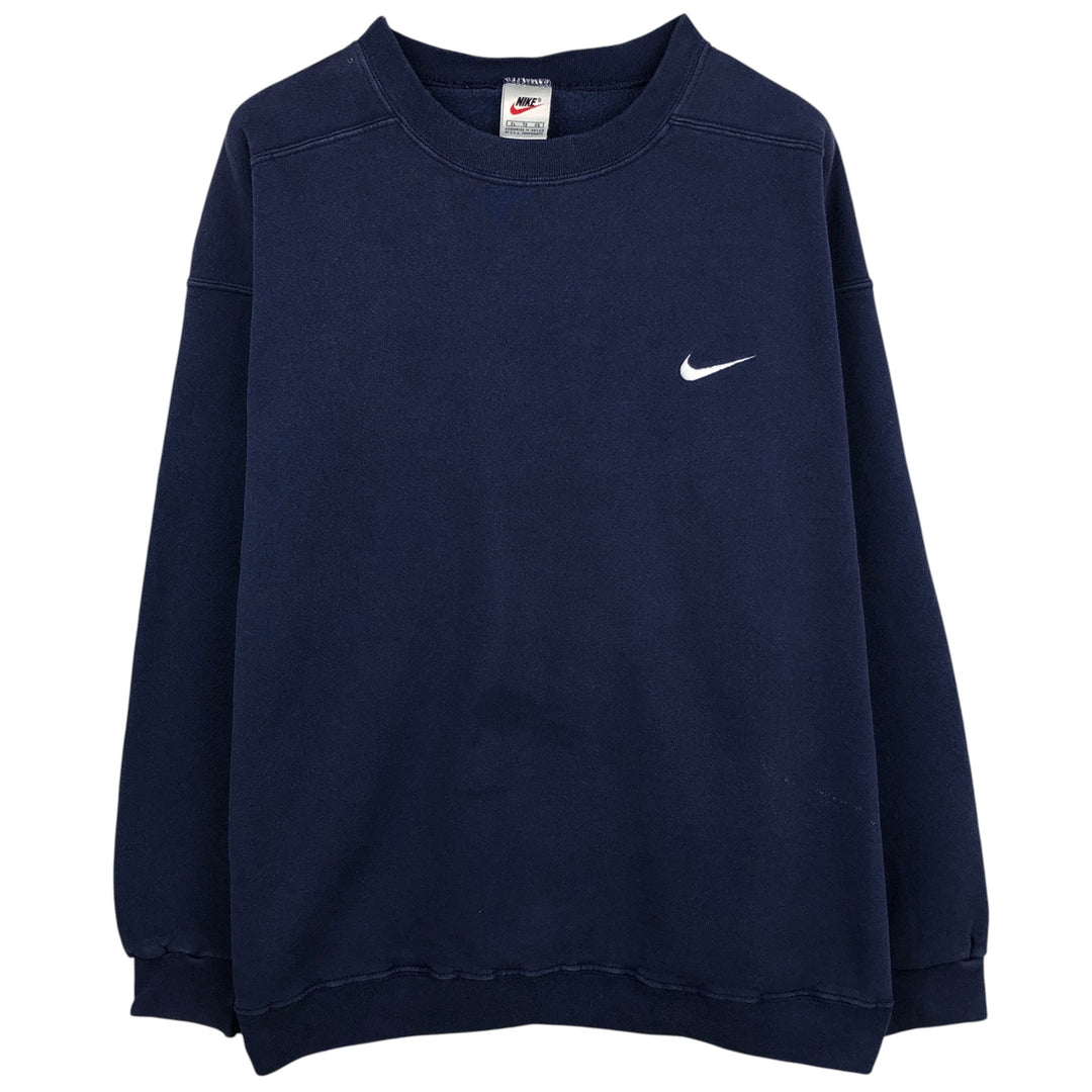 90'S Nike One Point Logo Sweatshirt, Men's XL Size Vintage cotton navy blue type Vintage Second Hand