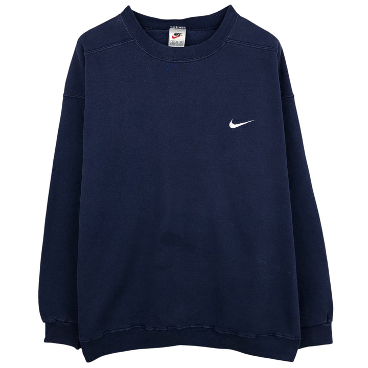 90'S Nike One Point Logo Sweatshirt, Men's XL Size Vintage cotton navy blue type Vintage Second Hand