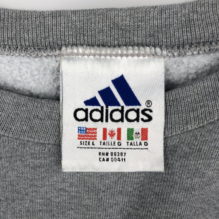 Vintage 90'S Adidas One-Point Logo Sweatshirt, Made in USA, Men's Size L cotton gray type Vintage Second Hand