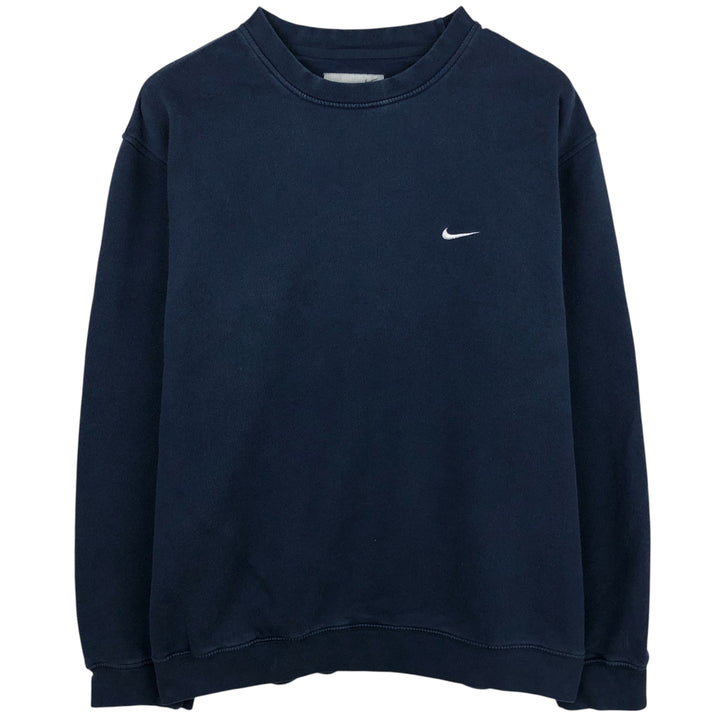 Nike One Point Logo Sweatshirt, Trainer, Men's Size L cotton navy blue type Vintage Second Hand