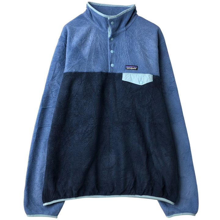 Patagonia Lightweight Synchilla Snap Tee 25455FA19 Half-Snap Fleece Pullover, Women's XL polyester Blue type light blue Vintage Second Hand