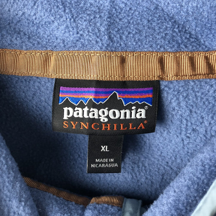 Patagonia Lightweight Synchilla Snap Tee 25455FA19 Half-Snap Fleece Pullover, Women's XL polyester Blue type light blue Vintage Second Hand