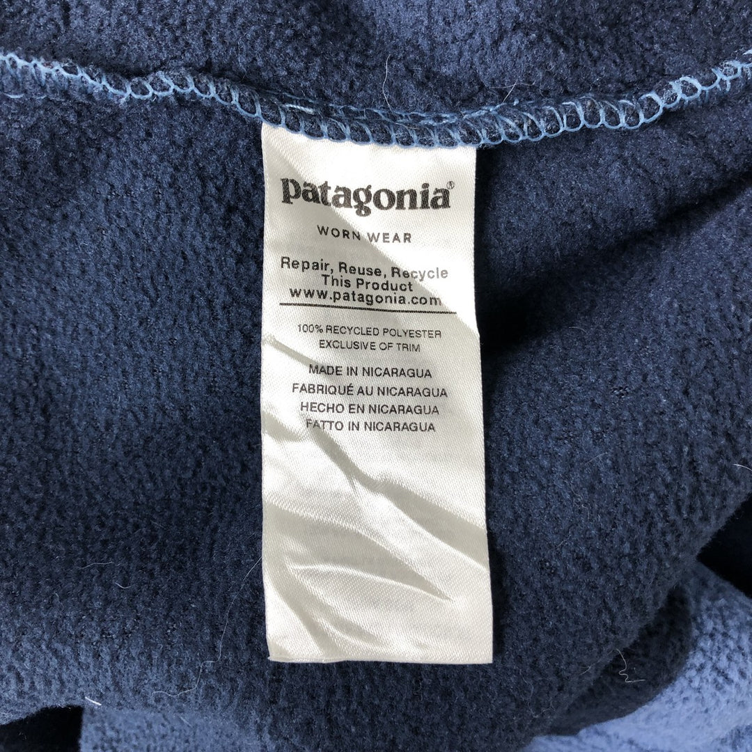 Patagonia Lightweight Synchilla Snap Tee 25455FA19 Half-Snap Fleece Pullover, Women's XL polyester Blue type light blue Vintage Second Hand