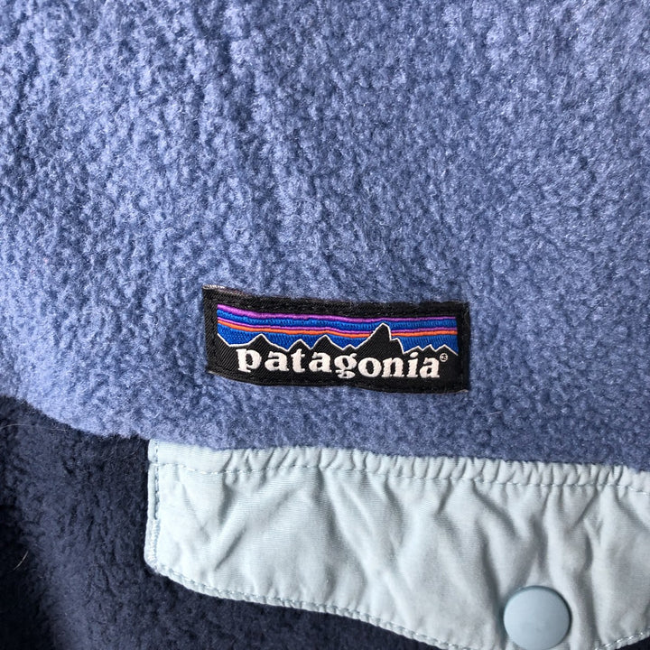 Patagonia Lightweight Synchilla Snap Tee 25455FA19 Half-Snap Fleece Pullover, Women's XL polyester Blue type light blue Vintage Second Hand