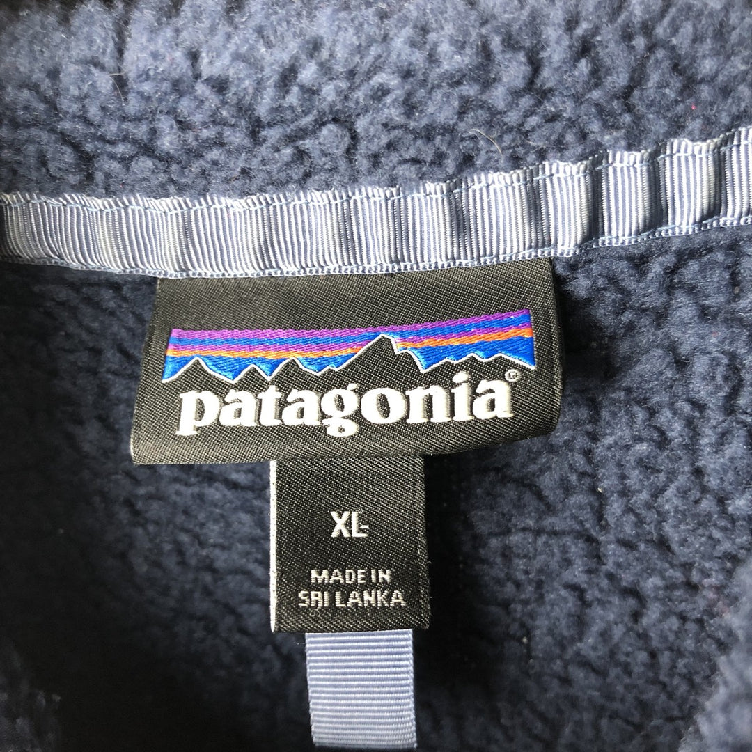 Patagonia Retro Pile Hoody 22806FA19 Fleece Full-Zip Hoodie, Women's, Size XL recycled polyester navy blue type Vintage Second Hand