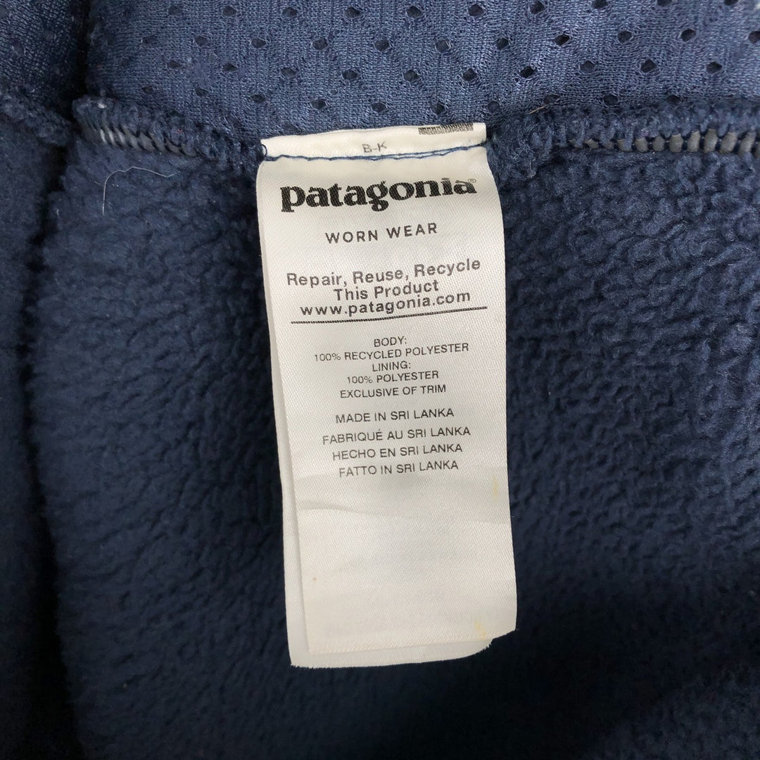 Patagonia Retro Pile Hoody 22806FA19 Fleece Full-Zip Hoodie, Women's, Size XL recycled polyester navy blue type Vintage Second Hand