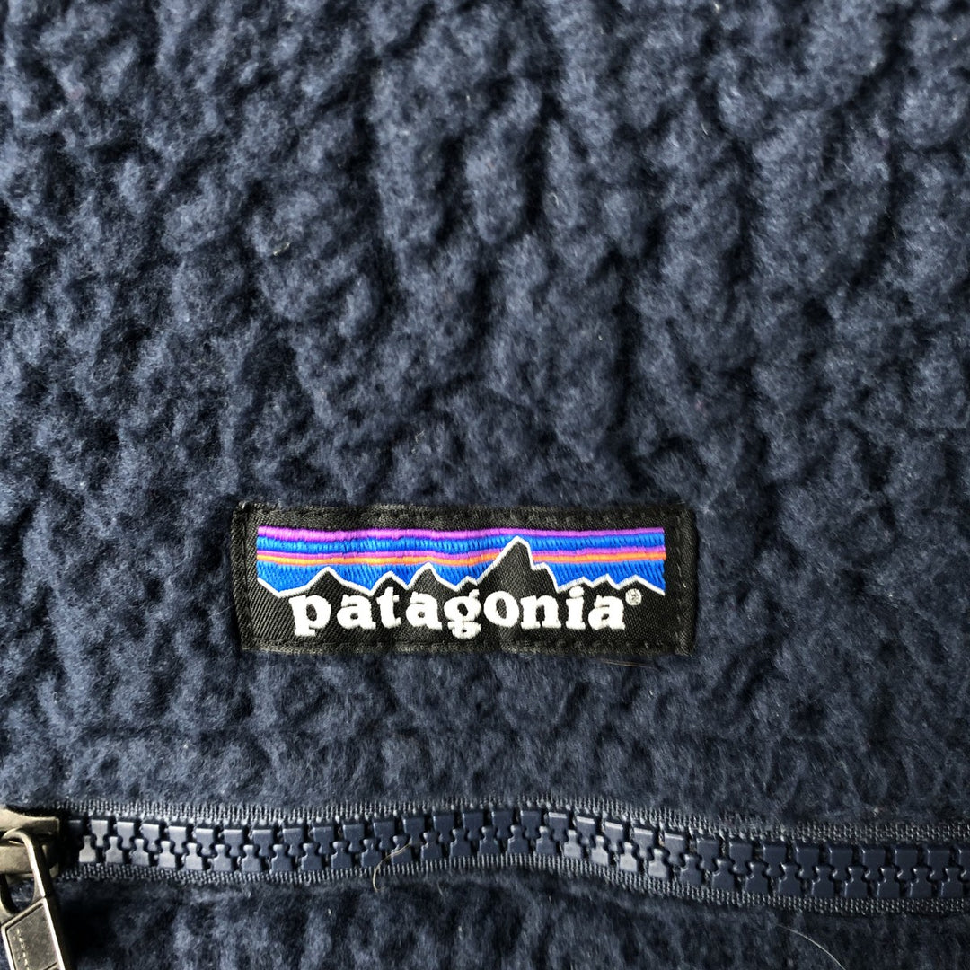 Patagonia Retro Pile Hoody 22806FA19 Fleece Full-Zip Hoodie, Women's, Size XL recycled polyester navy blue type Vintage Second Hand