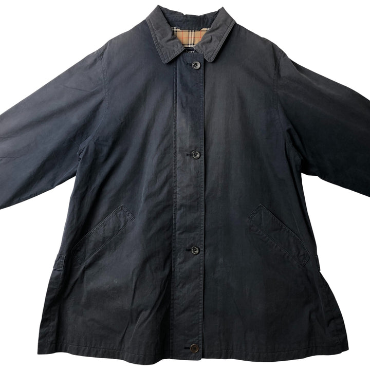 Burberry's Balmacaan Coat, Women's, Size XL cotton navy blue type Vintage Second Hand