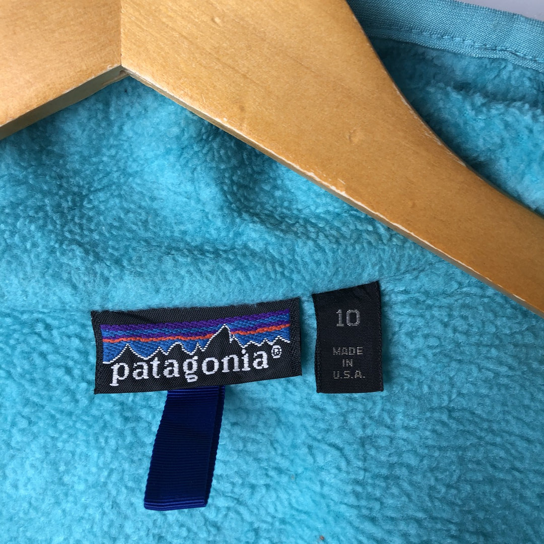 Vintage 1980'S Patagonia 25029S9 fleece jacket, made in the USA, size L, women's polyester turquoise blue Vintage Second Hand