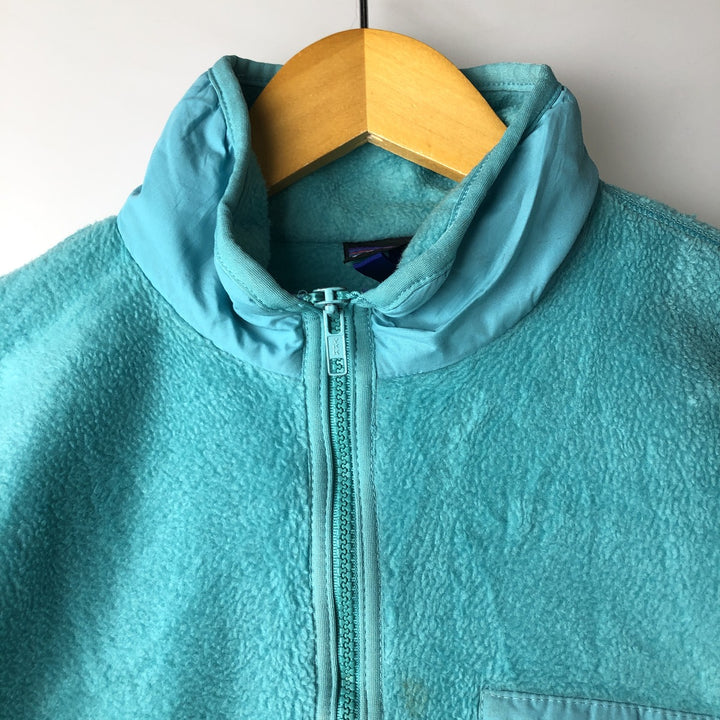 Vintage 1980'S Patagonia 25029S9 fleece jacket, made in the USA, size L, women's polyester turquoise blue Vintage Second Hand