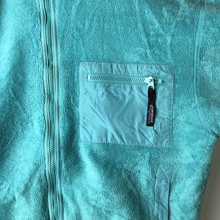 Vintage 1980'S Patagonia 25029S9 fleece jacket, made in the USA, size L, women's polyester turquoise blue Vintage Second Hand