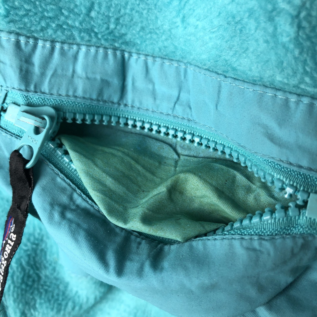Vintage 1980'S Patagonia 25029S9 fleece jacket, made in the USA, size L, women's polyester turquoise blue Vintage Second Hand
