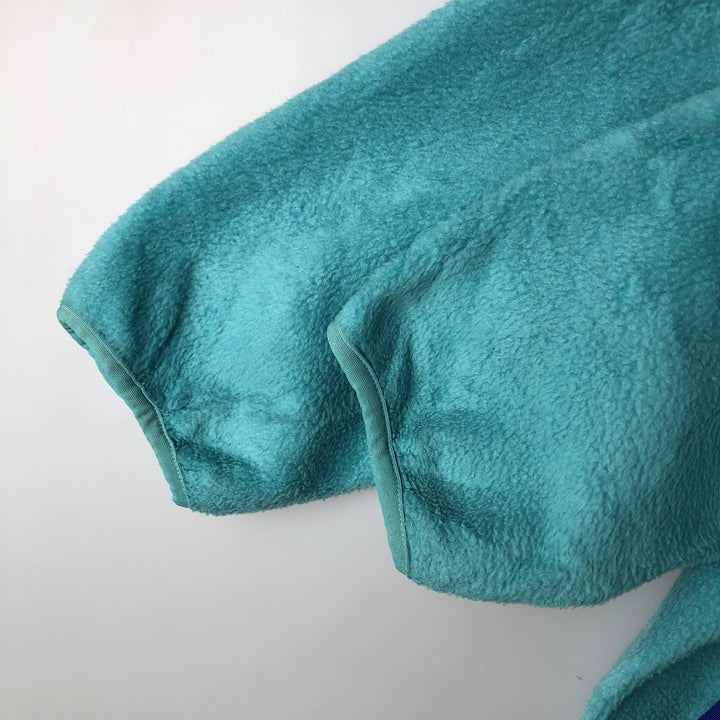 Vintage 1980'S Patagonia 25029S9 fleece jacket, made in the USA, size L, women's polyester turquoise blue Vintage Second Hand
