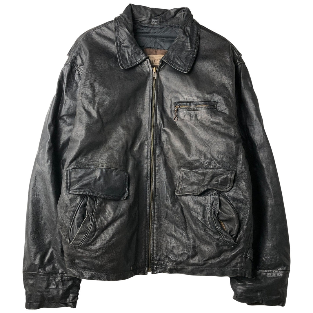 THEDI Padded Leather Jacket, Made in USA, Women's Size XL unclear black type Vintage Second Hand