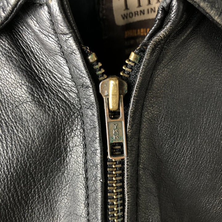 THEDI Padded Leather Jacket, Made in USA, Women's Size XL unclear black type Vintage Second Hand