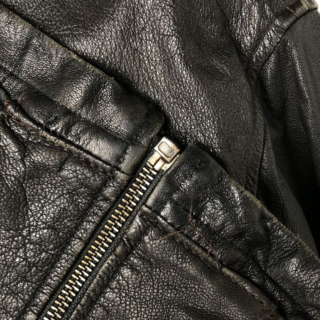 THEDI Padded Leather Jacket, Made in USA, Women's Size XL unclear black type Vintage Second Hand