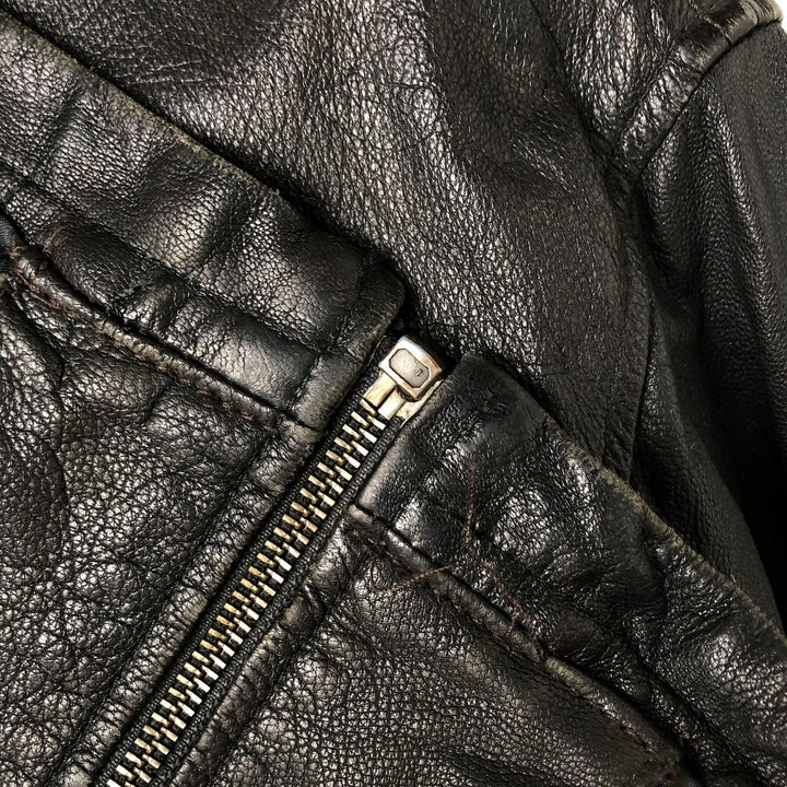 THEDI Padded Leather Jacket, Made in USA, Women's Size XL unclear black type Vintage Second Hand