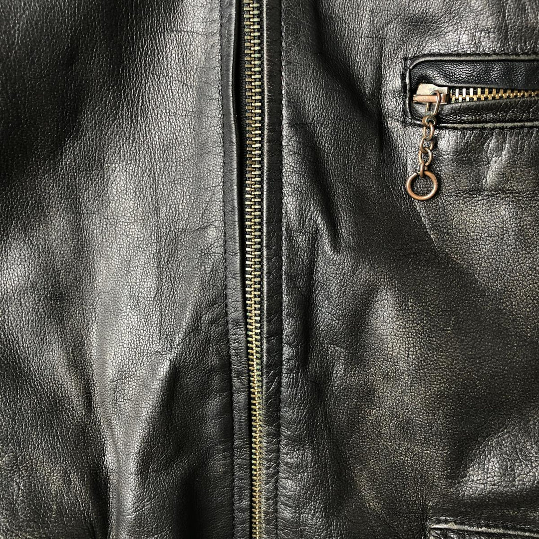 THEDI Padded Leather Jacket, Made in USA, Women's Size XL unclear black type Vintage Second Hand