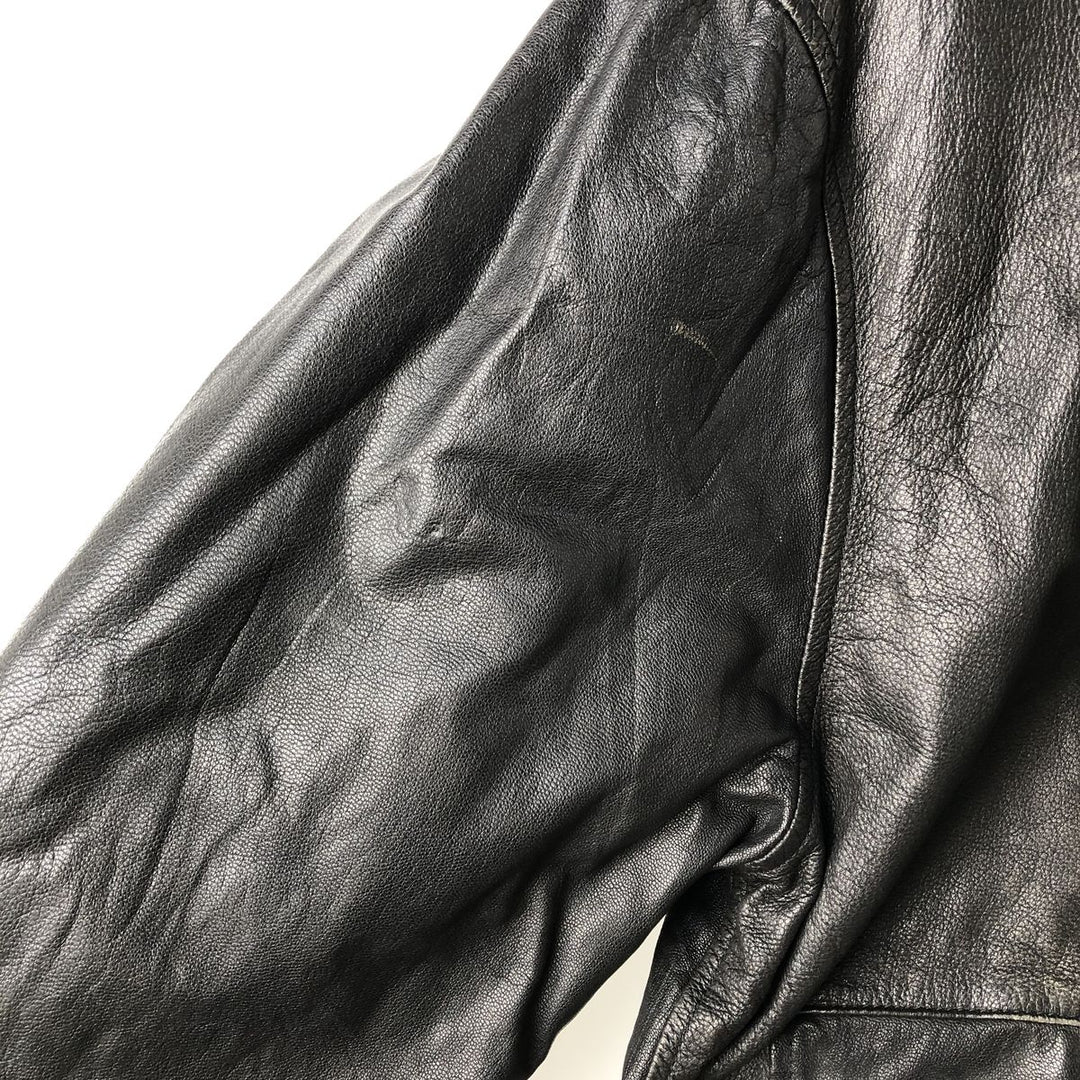 THEDI Padded Leather Jacket, Made in USA, Women's Size XL unclear black type Vintage Second Hand