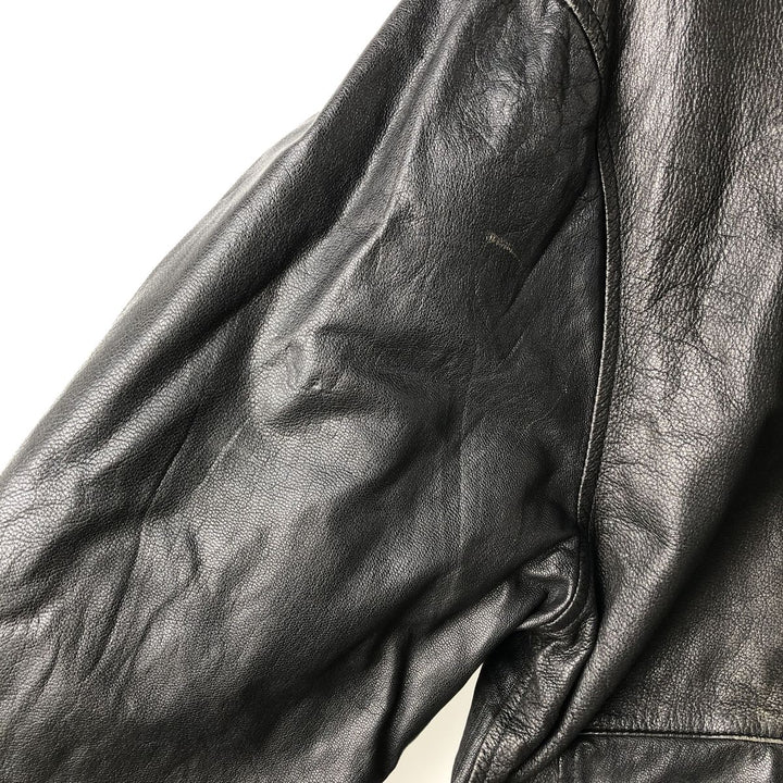 THEDI Padded Leather Jacket, Made in USA, Women's Size XL unclear black type Vintage Second Hand