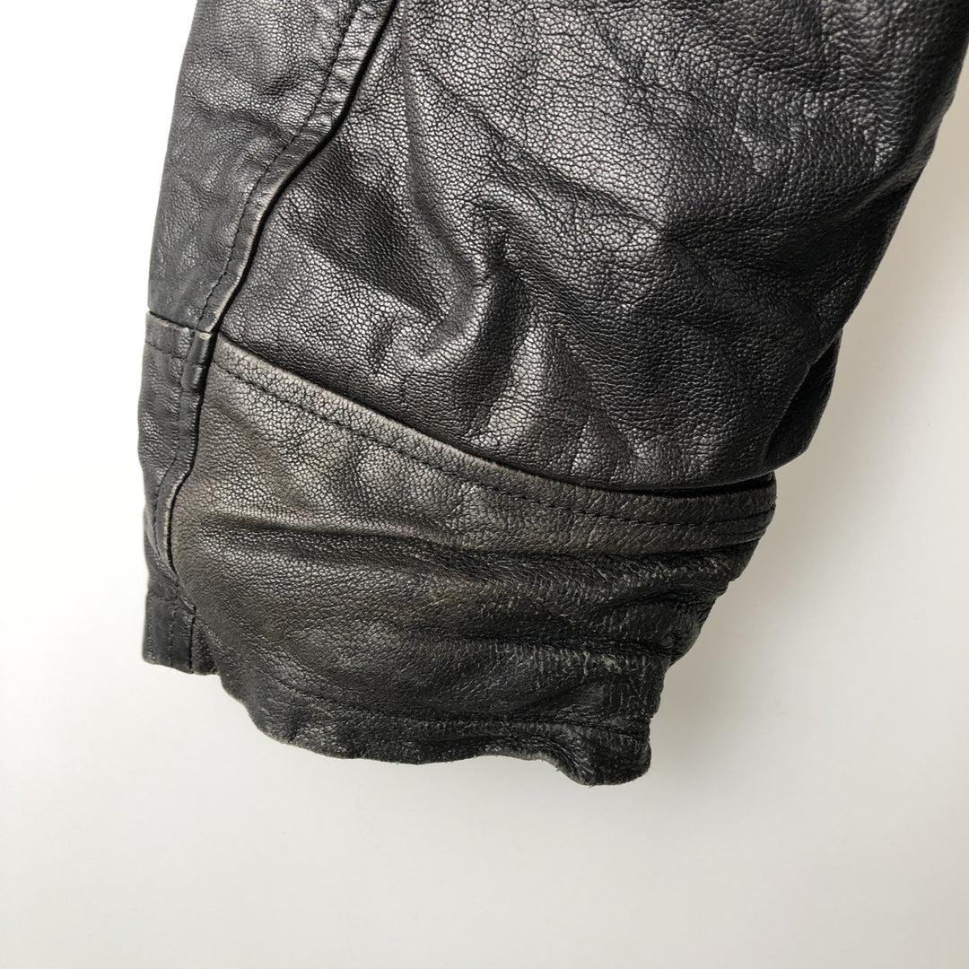 THEDI Padded Leather Jacket, Made in USA, Women's Size XL unclear black type Vintage Second Hand