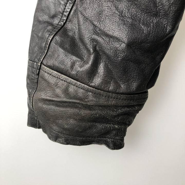 THEDI Padded Leather Jacket, Made in USA, Women's Size XL unclear black type Vintage Second Hand