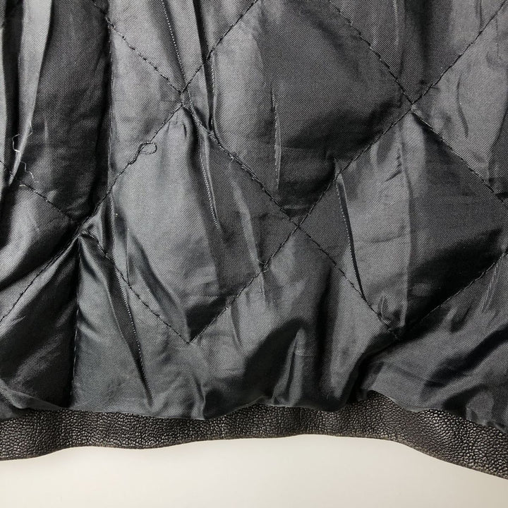 THEDI Padded Leather Jacket, Made in USA, Women's Size XL unclear black type Vintage Second Hand