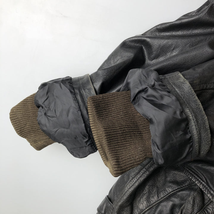 THEDI Padded Leather Jacket, Made in USA, Women's Size XL unclear black type Vintage Second Hand