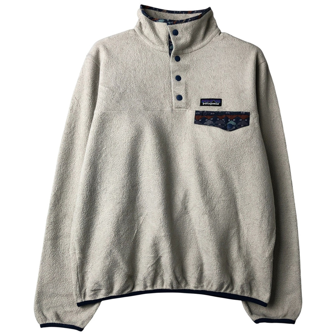 Patagonia Lightweight Synchilla Snap Tee (25455FA18) - Half-Snap Fleece Pullover, Women's Size Small polyester gray type Vintage Second Hand