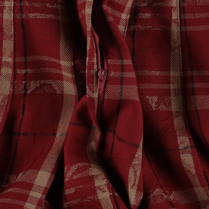 Pendleton Check Pattern Botanical Pattern Wool Long Pleated Skirt, Made in USA, Women's Size M wool red type Vintage Second Hand