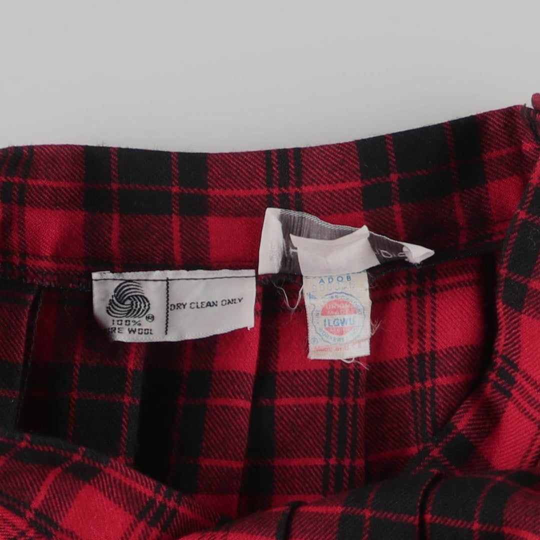Vintage 1980s-1990'S JH Collectibles Tartan Check Wool Midi Pleated Skirt, Made in USA, Women's Size M wool red type Vintage Second Hand