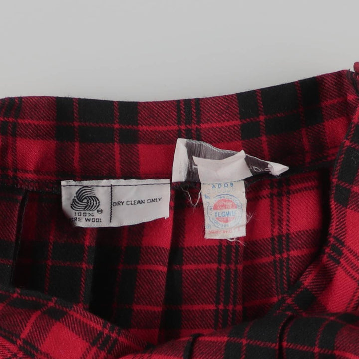 Vintage 1980s-1990'S JH Collectibles Tartan Check Wool Midi Pleated Skirt, Made in USA, Women's Size M wool red type Vintage Second Hand