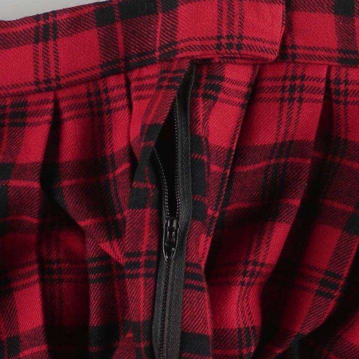 Vintage 1980s-1990'S JH Collectibles Tartan Check Wool Midi Pleated Skirt, Made in USA, Women's Size M wool red type Vintage Second Hand