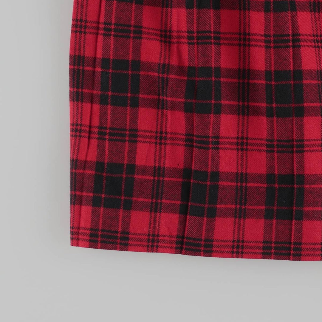 Vintage 1980s-1990'S JH Collectibles Tartan Check Wool Midi Pleated Skirt, Made in USA, Women's Size M wool red type Vintage Second Hand