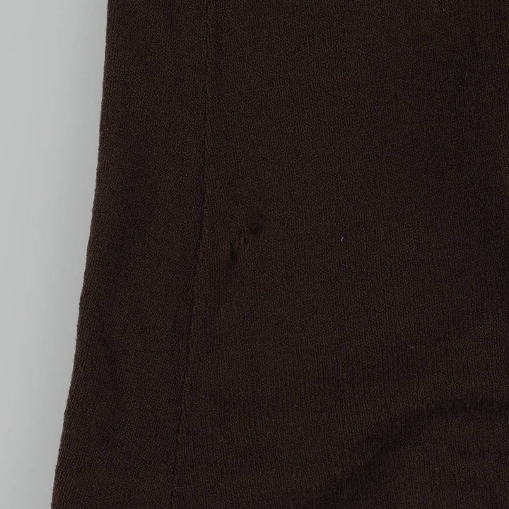 HOWARD LAWRENCE knit V-neck maxi long sleeve fitted dress, women's size L unclear brown type Vintage Second Hand