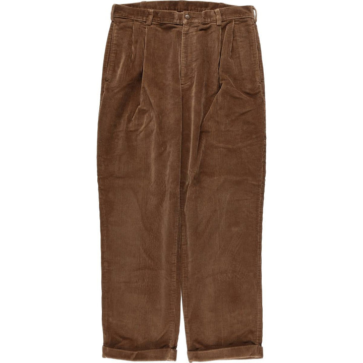 JOS. A. BANK Two-pleat Corduroy Pants, Men's, Size W33 cotton brown type Vintage Second Hand