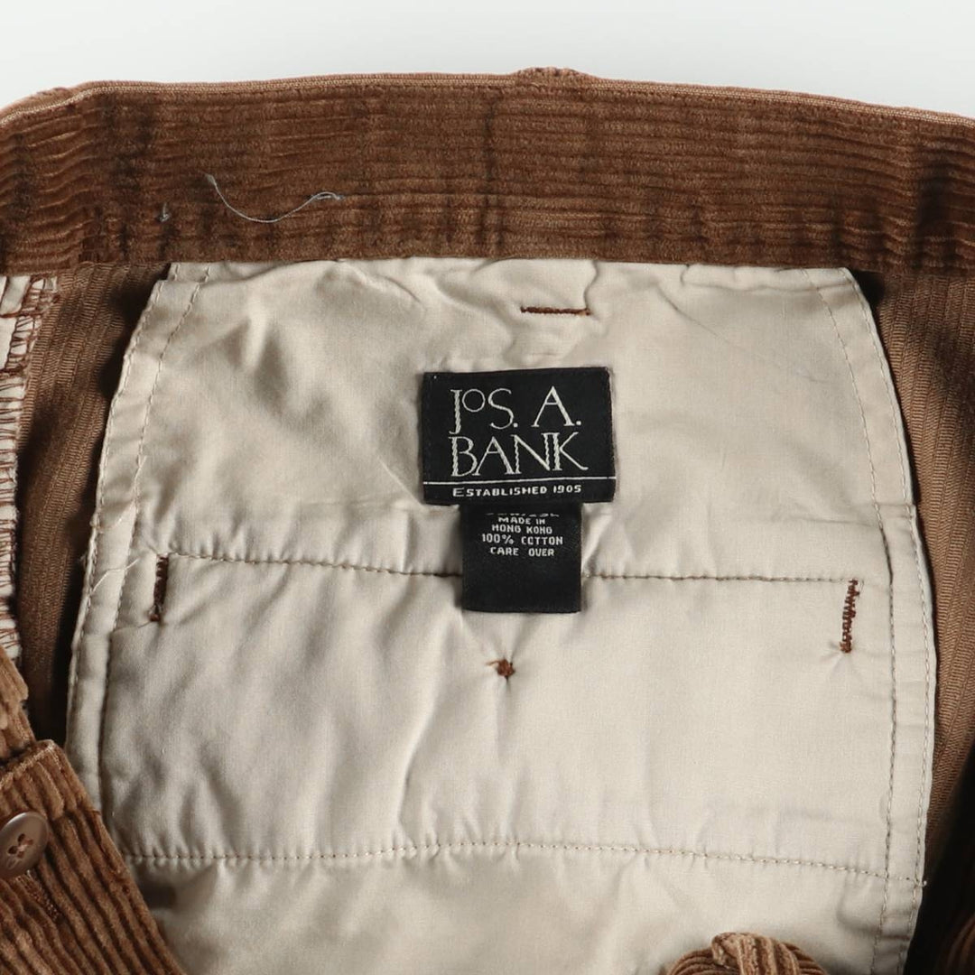 JOS. A. BANK Two-pleat Corduroy Pants, Men's, Size W33 cotton brown type Vintage Second Hand