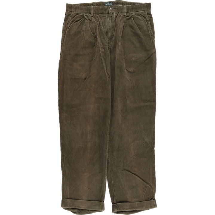 2000'S Dockers Recode Two-Pleated Corduroy Pants, Men's, Size W35 cotton Khaki type Vintage Second Hand